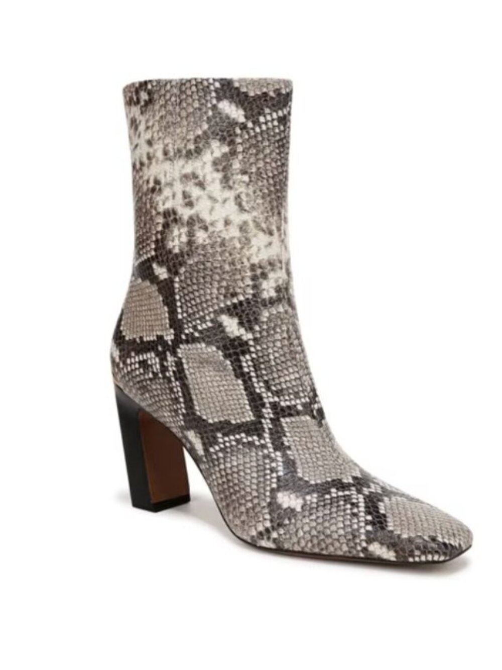 NWB Franco Sarto Briar Heeled Ankle Boots Grey Snake Skin Size US 6 $220 [jb]